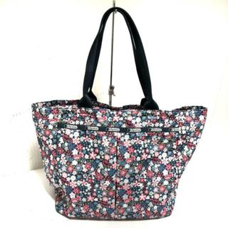 レスポートサック(LeSportsac)のLESPORTSAC(レスポートサック) ショルダーバッグ美品  - ネイビー×ピンク×マルチ 花柄 レスポナイロン(ショルダーバッグ)