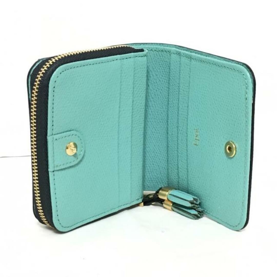 Epoi(エポイ) 2つ折り財布 - ライトグリーン ラウンドファスナー レザー レディースのファッション小物(財布)の商品写真