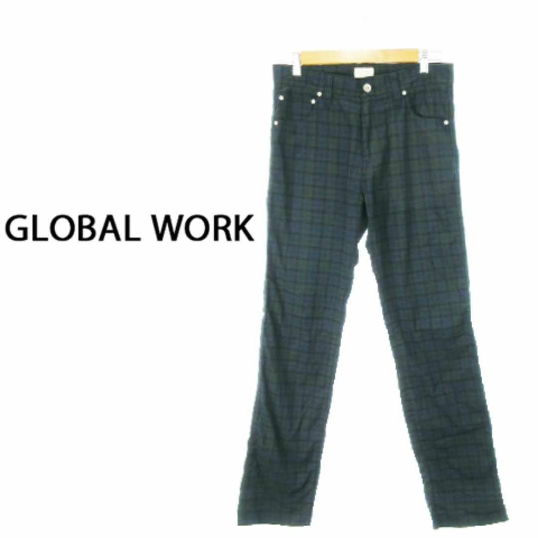 GLOBAL WORK(グローバルワーク)のグローバルワーク テーパードパンツ チェック S 紺 231124MN3R レディースのパンツ(カジュアルパンツ)の商品写真