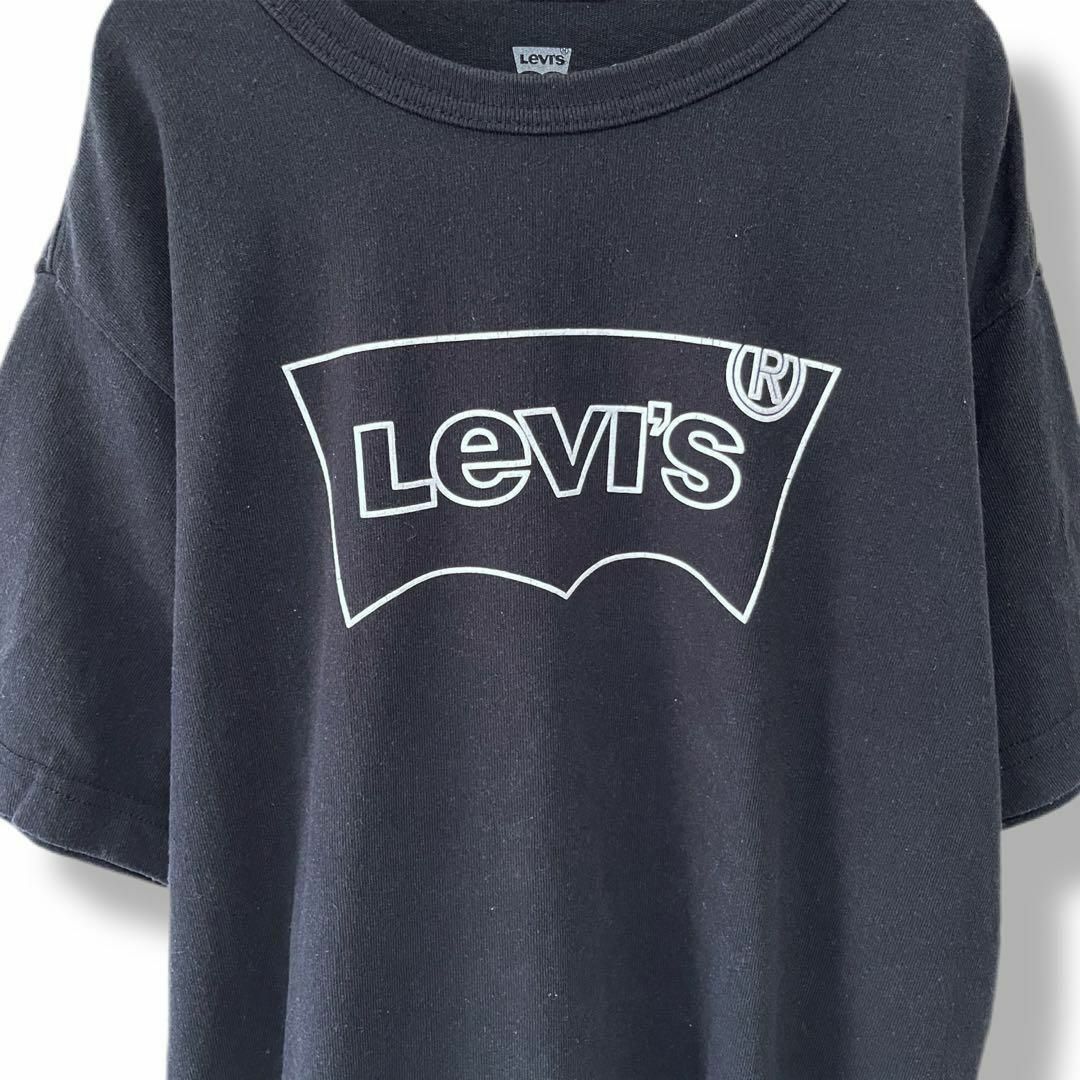 Levi's(リーバイス)のリーバイス Tシャツ 古着 M ビッグロゴ 無地 黒b27 メンズのトップス(Tシャツ/カットソー(半袖/袖なし))の商品写真