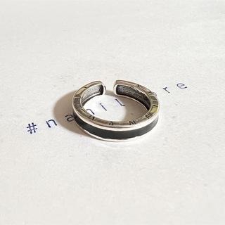 シルバーリング 925 アトラス オニキス調 ローマ数字 ナローリング 指輪④(リング(指輪))