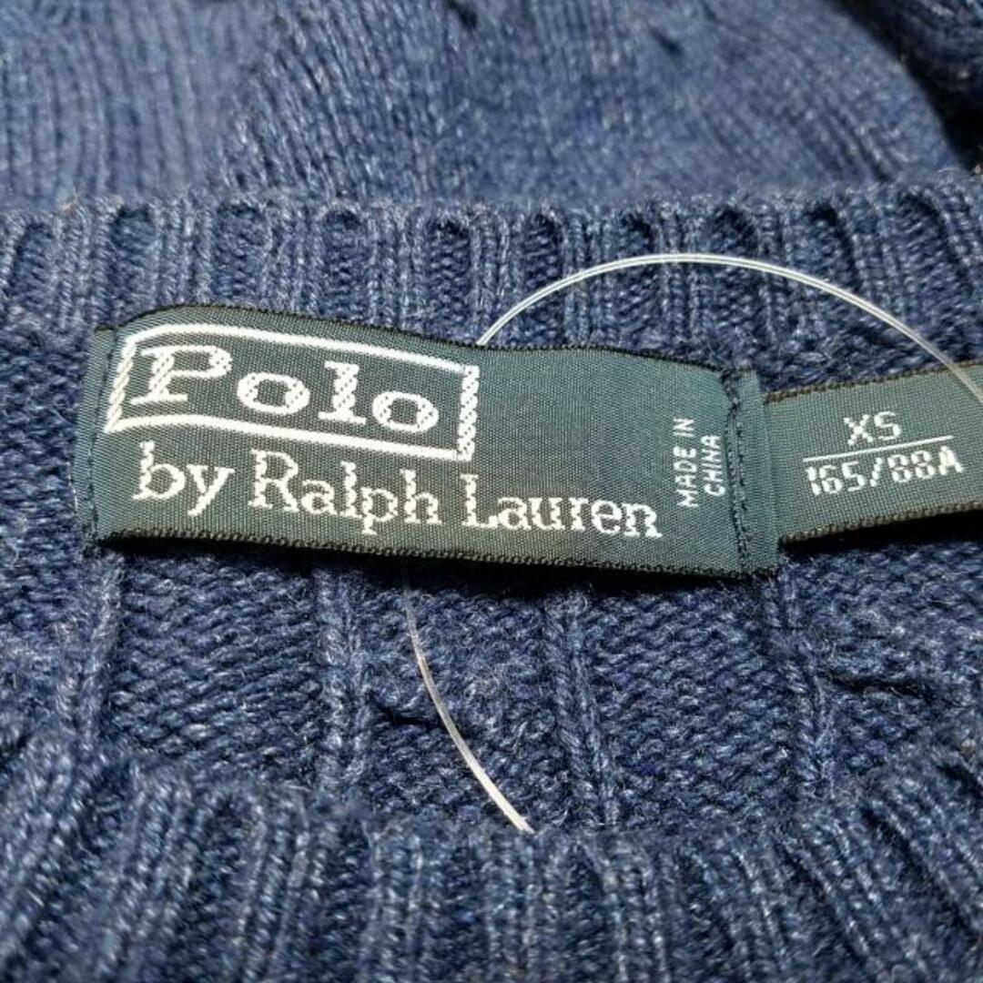 POLO RALPH LAUREN(ポロラルフローレン)のPOLObyRalphLauren(ポロラルフローレン) 長袖セーター サイズXS レディース - ネイビー クルーネック レディースのトップス(ニット/セーター)の商品写真