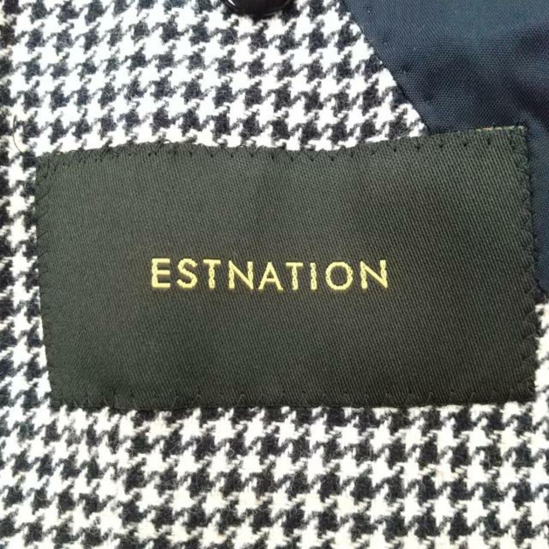 ESTNATION(エストネーション)のESTNATION(エストネーション) ジャケット サイズ50 メンズ美品  - 黒×白 長袖/千鳥格子柄/春 メンズのジャケット/アウター(その他)の商品写真