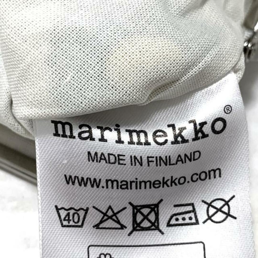 marimekko(マリメッコ)のmarimekko(マリメッコ) ポーチ美品  - 白×黒×マルチ 花柄/がま口 コットン レディースのファッション小物(ポーチ)の商品写真