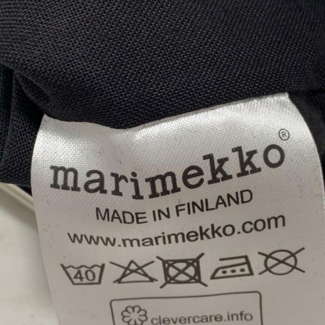 marimekko(マリメッコ)のmarimekko(マリメッコ) ポーチ美品  - ネイビー×黒×白 ウニッコ/がま口 コットン レディースのファッション小物(ポーチ)の商品写真