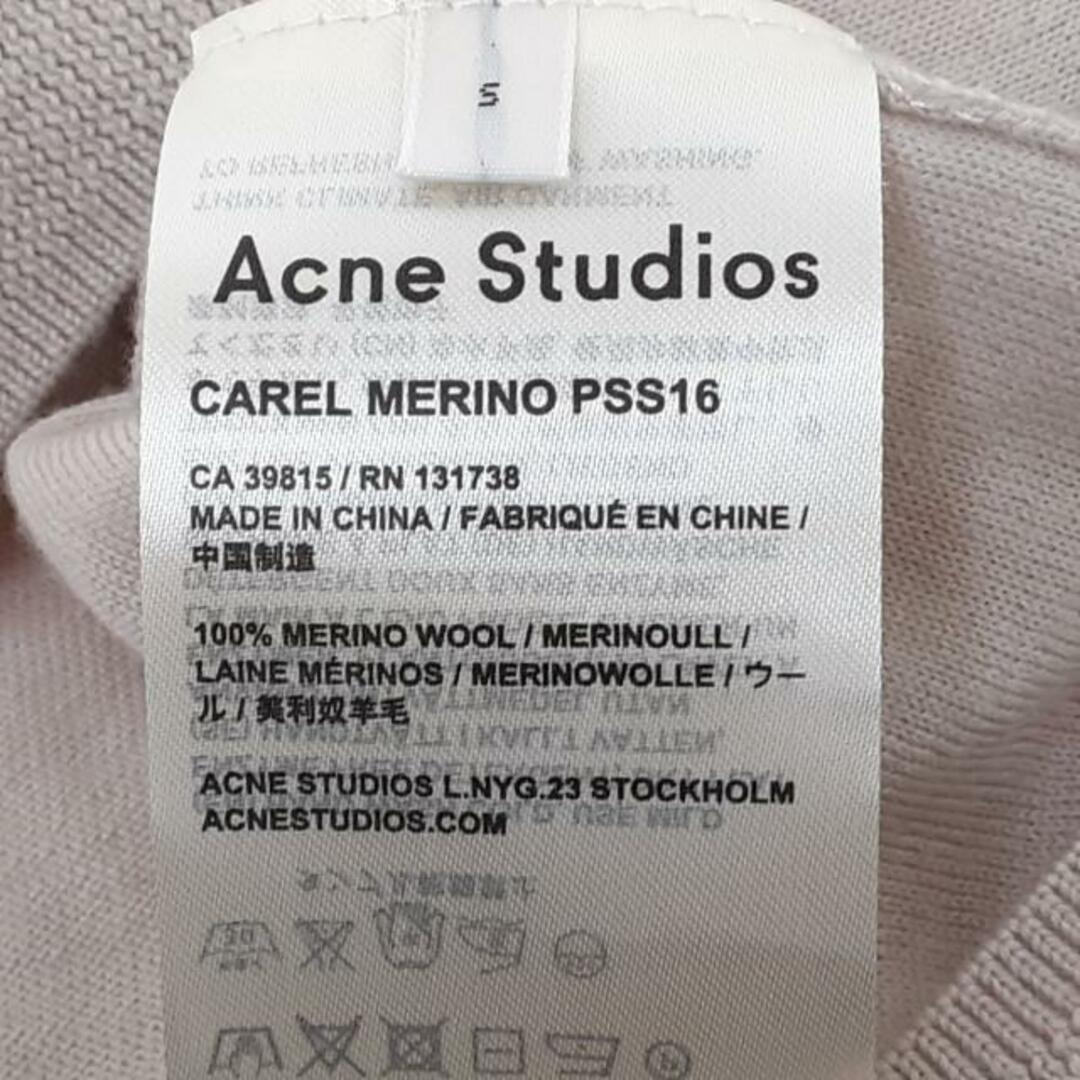 Acne Studios(アクネストゥディオズ)のACNE STUDIOS(アクネ ストゥディオズ) 長袖セーター サイズS レディース美品  - ピンクベージュ クルーネック レディースのトップス(ニット/セーター)の商品写真