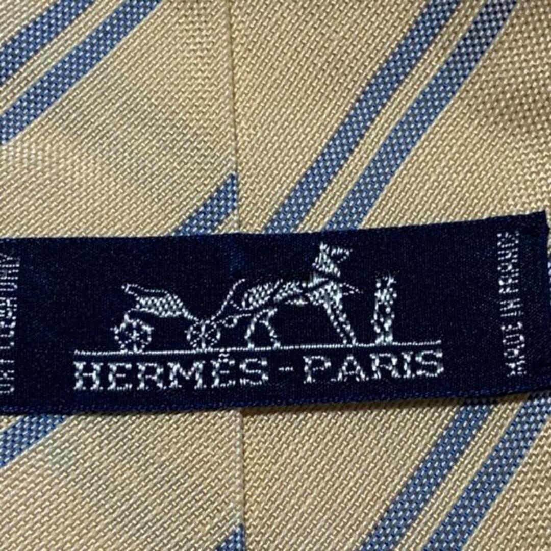 Hermes(エルメス)のHERMES(エルメス) ネクタイ メンズ - ライトイエロー×ブルーグレー レジメンタル メンズのファッション小物(ネクタイ)の商品写真