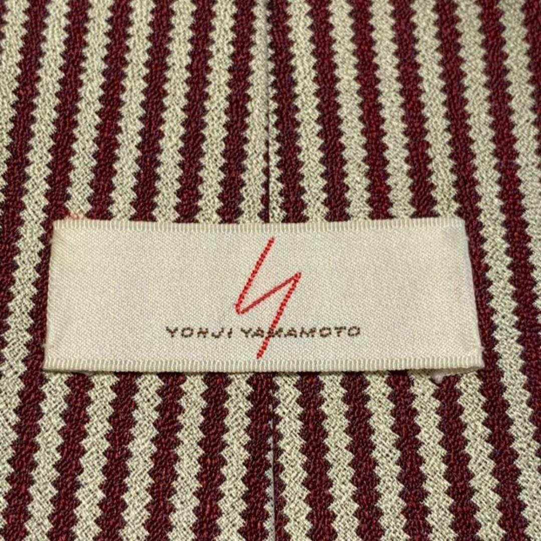 Yohji Yamamoto(ヨウジヤマモト)のyohjiyamamoto(ヨウジヤマモト) ネクタイ メンズ - ボルドー×ベージュ ストライプ メンズのファッション小物(ネクタイ)の商品写真