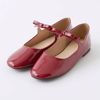 リボンストラップバレエシューズ¥6,600 パンプス エナメル レザー レッド