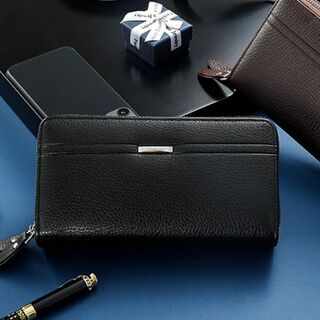 ◆ 新品 ◆ ダブルジップ大容量クラッチバッグ長財布ブラック黒(長財布)