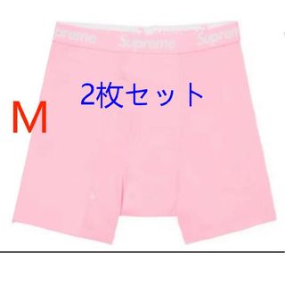 シュプリーム ヘインズ ボクサーパンツ メンズ 下着 2枚 M 新品未使用(ボクサーパンツ)