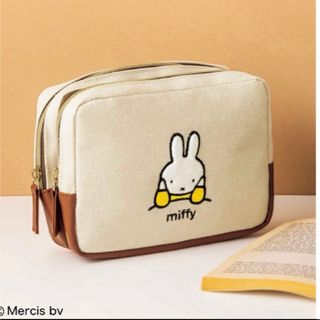 ミッフィー(miffy)の【新品】ミッフィー 整理上手になれる刺繍が可愛い二層式ポーチ(ポーチ)