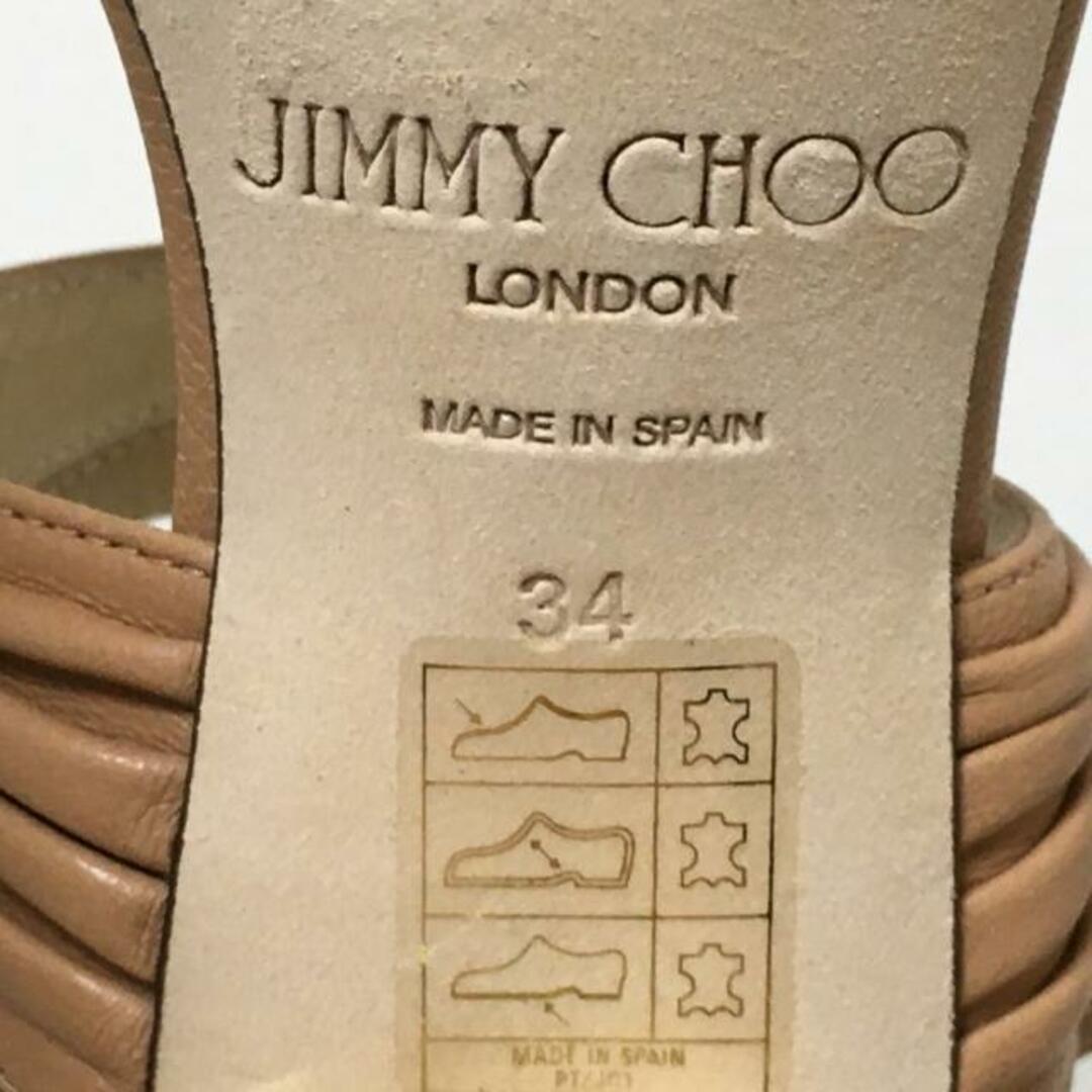 JIMMY CHOO(ジミーチュウ)のJIMMY CHOO(ジミーチュウ) サンダル 34 レディース ジャゴ60 キャラメル(ライトブラウン) アンクルストラップ/チャンキーヒール ナッパレザー レディースの靴/シューズ(サンダル)の商品写真