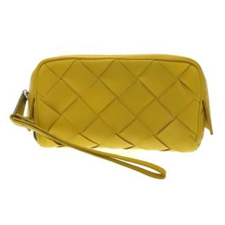 ボッテガヴェネタ(Bottega Veneta)のBOTTEGA VENETA(ボッテガヴェネタ) クラッチバッグ マキシイントレチャート イエロー ストラップ着脱可 レザー(クラッチバッグ)