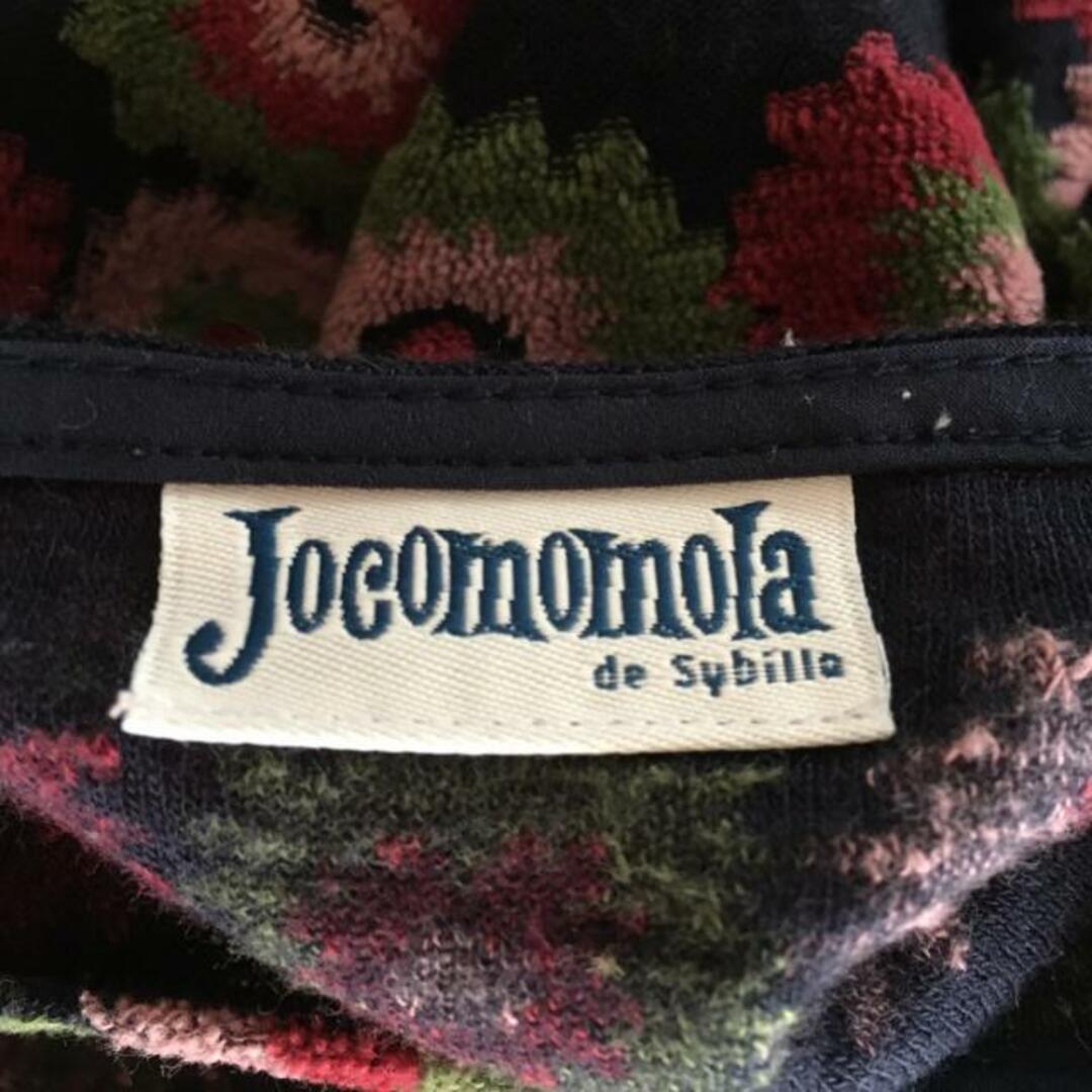 Jocomomola(ホコモモラ)のJOCOMOMOLA(ホコモモラ) ワンピース サイズ40 XL レディース - ダークネイビー×レッド×マルチ クルーネック/長袖/ひざ丈/花柄 レディースのワンピース(その他)の商品写真