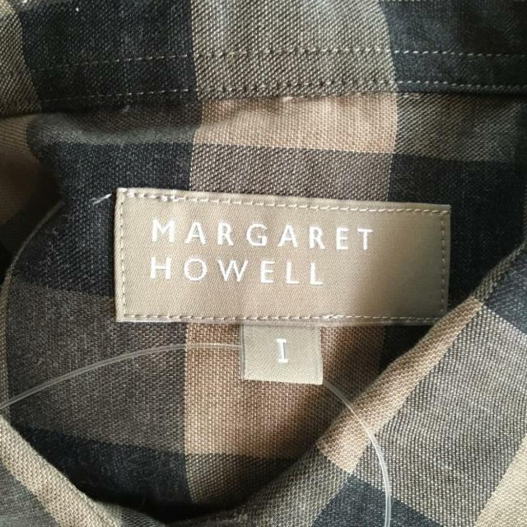 MARGARET HOWELL(マーガレットハウエル)のMargaretHowell(マーガレットハウエル) ワンピース サイズ1 S レディース美品  - ダークグレー×グレーベージュ レギュラーカラー/長袖/ひざ丈/シャツワンピ/チェック柄 レディースのワンピース(その他)の商品写真