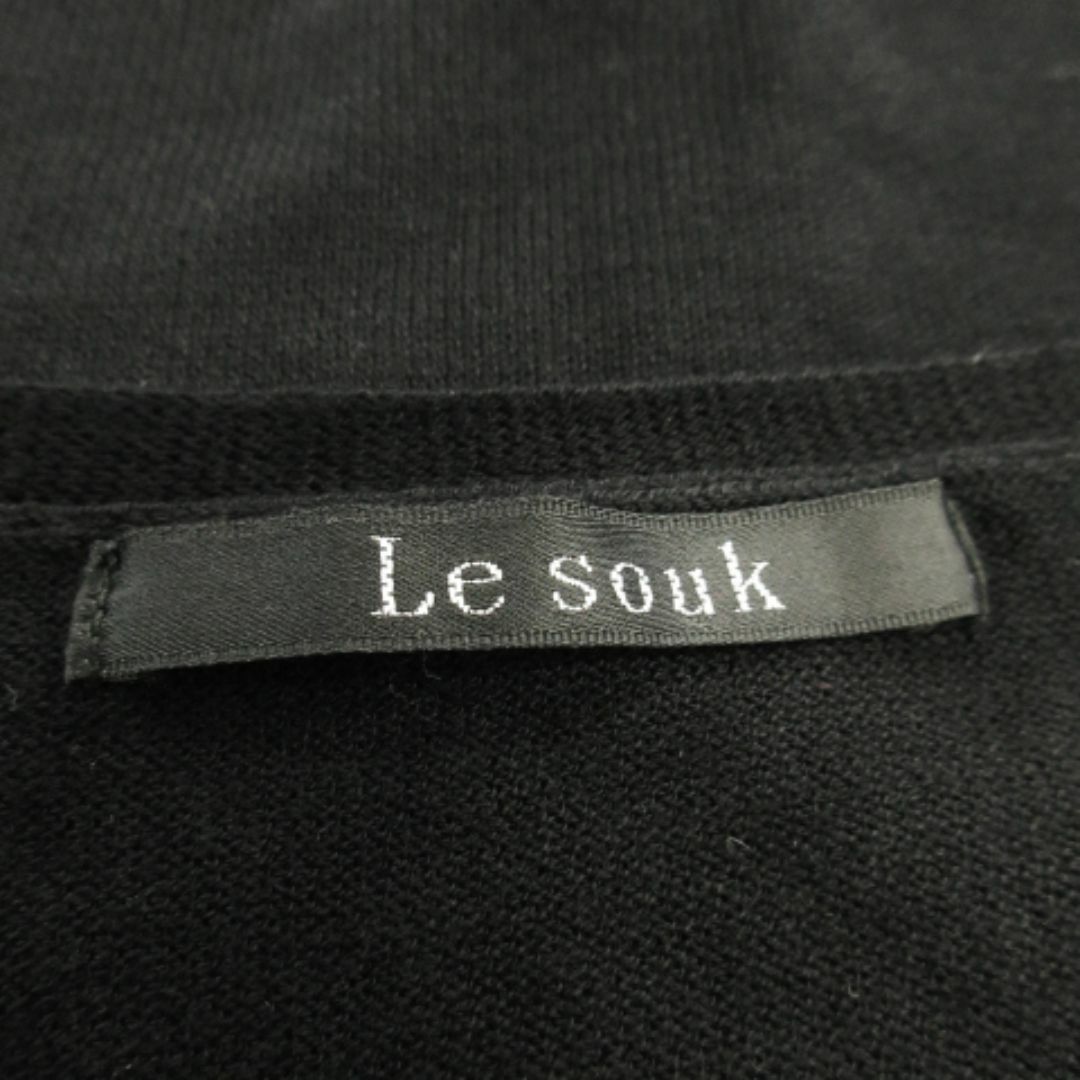 Le souk(ルスーク)のルスーク Vネックプルオーバーニット 薄手 38 黒 231202MN3R レディースのトップス(ニット/セーター)の商品写真