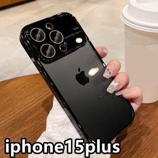 iphone15plusケース 可愛い　お洒落  ブラック(iPhoneケース)