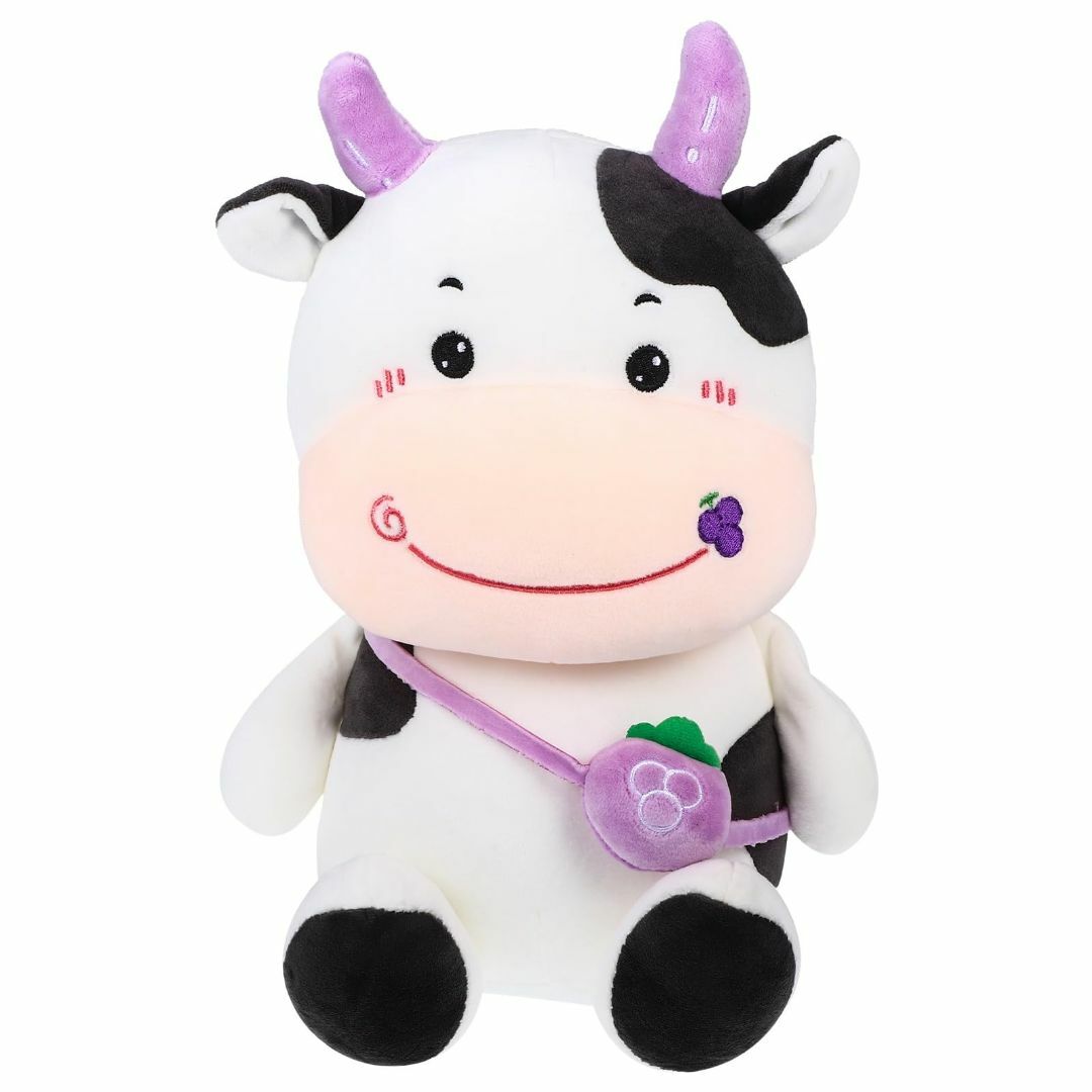 【色: 紫】NOLITOY 牛 ぬいぐるみ うし 動物のぬいぐるみ 抱き枕 かわ キッズ/ベビー/マタニティのおもちゃ(ぬいぐるみ/人形)の商品写真