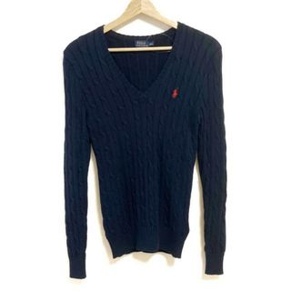 ポロラルフローレン(POLO RALPH LAUREN)のPOLObyRalphLauren(ポロラルフローレン) 長袖セーター サイズS レディース - ネイビー Vネック(ニット/セーター)