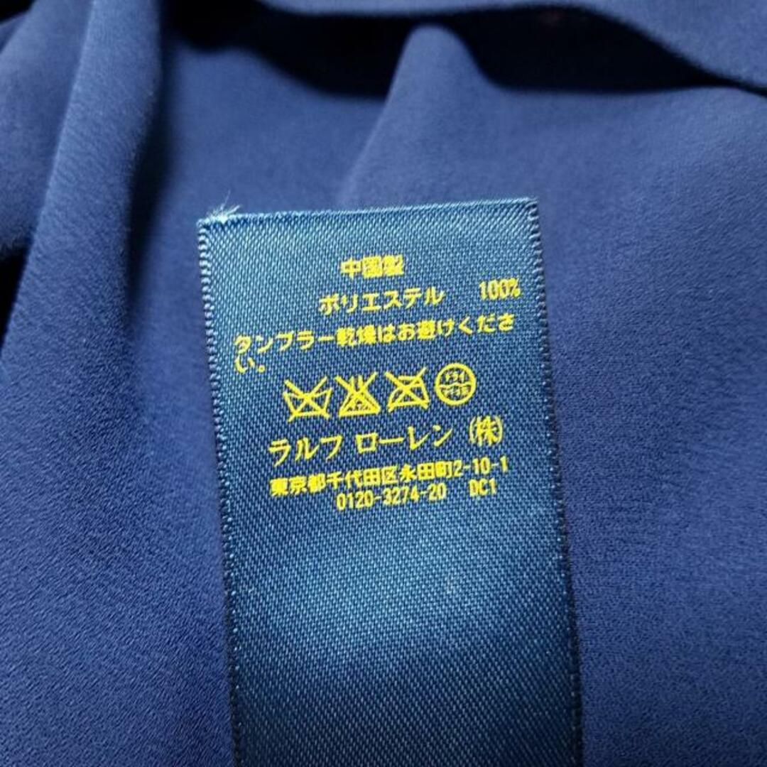 POLO RALPH LAUREN(ポロラルフローレン)のPOLObyRalphLauren(ポロラルフローレン) ワンピース サイズ0 XS レディース - ネイビー×レッド×マルチ Vネック/半袖/ひざ丈/花柄 ポリエステル レディースのワンピース(その他)の商品写真