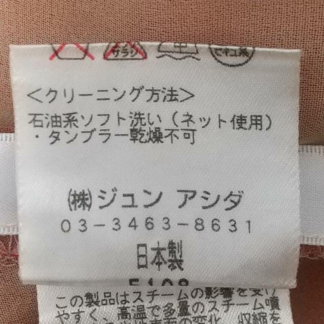 jun ashida(ジュンアシダ)のJUN ASHIDA(ジュンアシダ) 半袖カットソー サイズ9 M レディース美品  - ピンク クルーネック/肩パッド シルク レディースのトップス(カットソー(半袖/袖なし))の商品写真