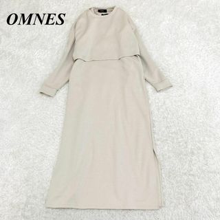 オムネス(OMNES)のオムネス  ダンボールニット ジャンスカセット FREE SIZEグレージュ ■(ロングワンピース/マキシワンピース)