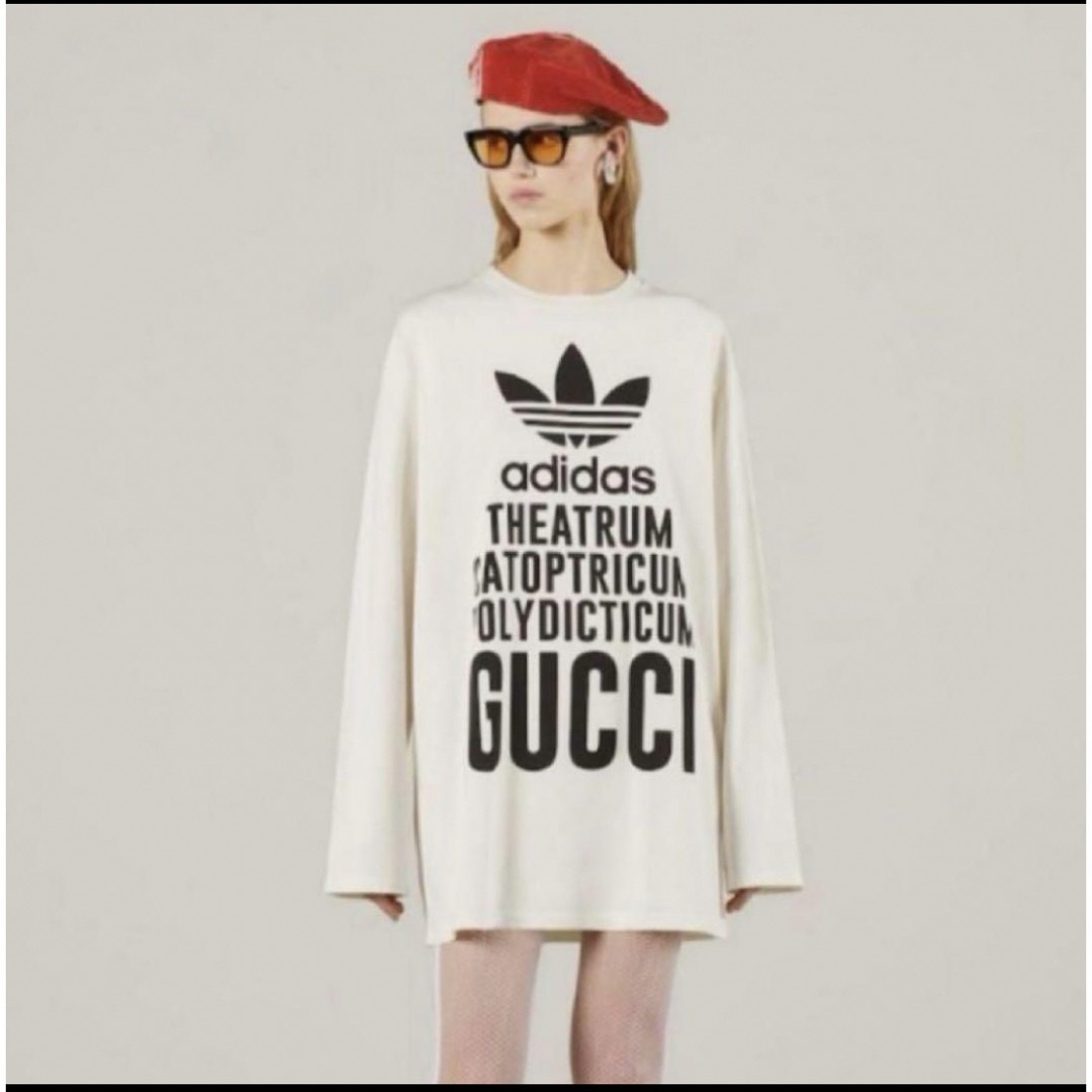Gucci(グッチ)の新品 GUCCI adidas ロングスリーブ Tシャツ ワンピ グッチ レディースのトップス(カットソー(長袖/七分))の商品写真