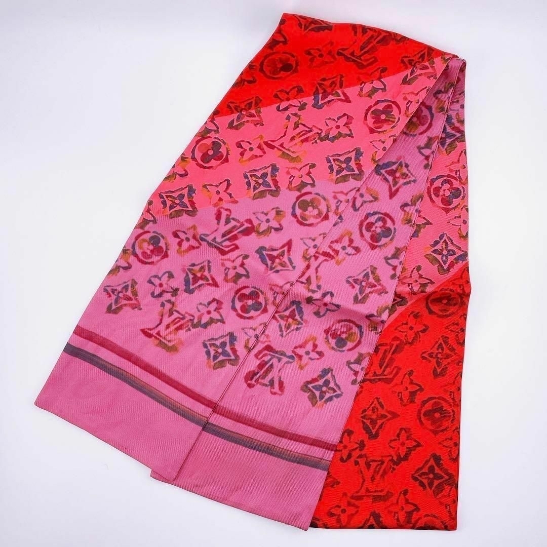 LOUIS VUITTON(ルイヴィトン)の⭐️最終価格⭐️ ルイヴィトン バンドー スカーフ レディース ピンク レッド レディースのファッション小物(バンダナ/スカーフ)の商品写真