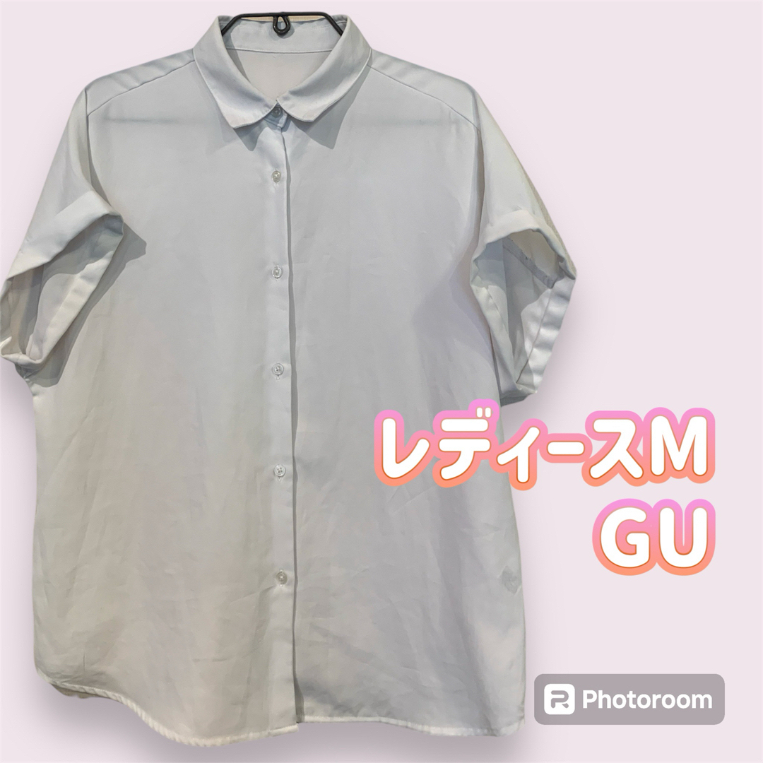 GU(ジーユー)のMサイズ　GU 半袖シャツ　白　ポリエステル レディースのトップス(シャツ/ブラウス(半袖/袖なし))の商品写真