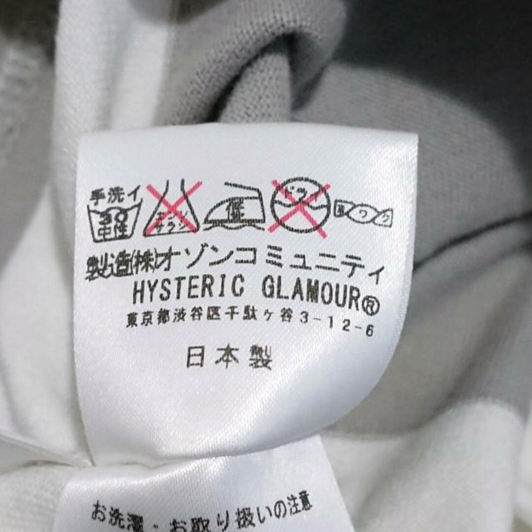 HYSTERIC GLAMOUR(ヒステリックグラマー)のHYSTERIC GLAMOUR(ヒステリックグラマー) 半袖Tシャツ サイズF レディース - グレー×白 クルーネック/ボーダー レディースのトップス(Tシャツ(半袖/袖なし))の商品写真