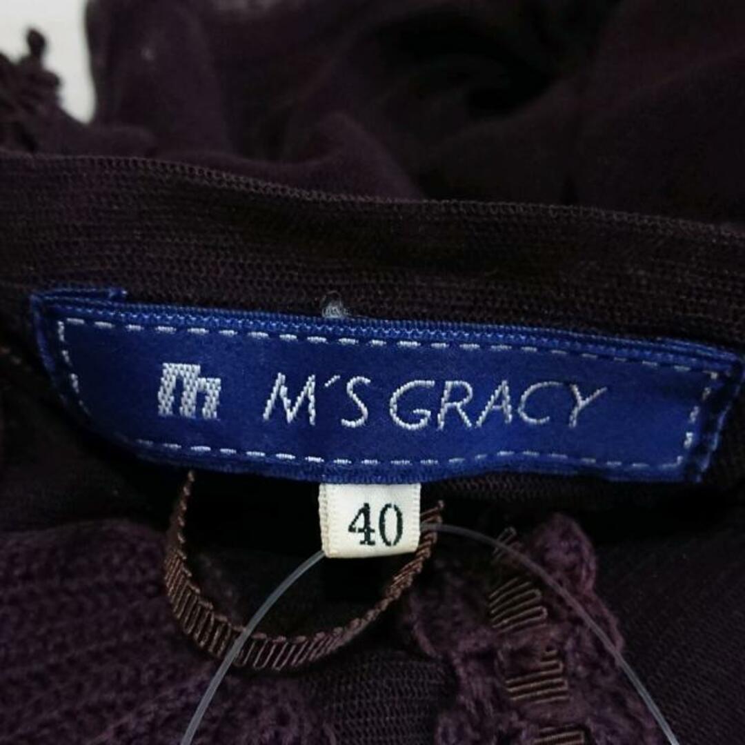 M'S GRACY(エムズグレイシー)のM'S GRACY(エムズグレイシー) カーディガン サイズ40 M レディース - ダークブラウン 七分袖/レース/シースルー/肩パッド レディースのトップス(カーディガン)の商品写真