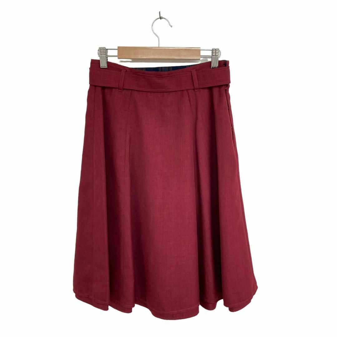美品 アプワイザーリッシェ レディース スカート ひざ丈 フレア ボタン 2 レディースのスカート(ひざ丈スカート)の商品写真