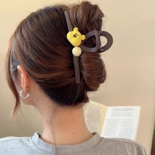 64【大人気】韓国アクセサリー くま クマ ヘアクリップ オルチャン ブラウン