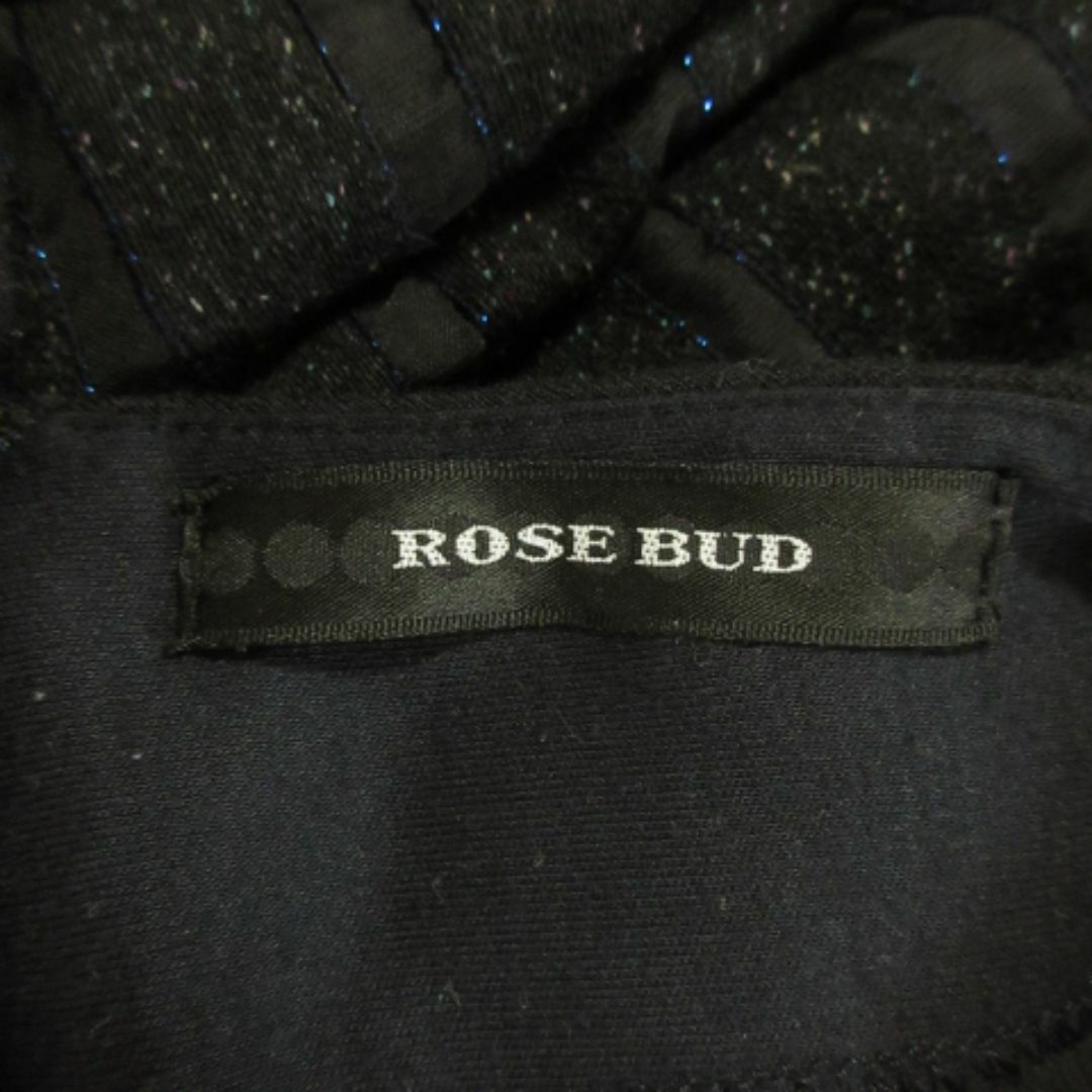 ROSE BUD(ローズバッド)のローズバッド ドッキングミニワンピース ラメ F 黒 210625YH12A レディースのワンピース(ミニワンピース)の商品写真