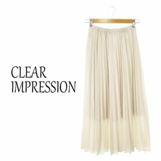 クリアインプレッション(CLEAR IMPRESSION)のクリアインプレッション シャイニープリーツスカート 1 白 231222MN3R(ロングスカート)