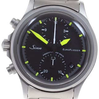 シン(SINN)のジン Sinn 356 ユーロ フリーガー クロノグラフ デイデイト 自動巻き メンズ 良品 箱・保証書付き_815343(腕時計(アナログ))