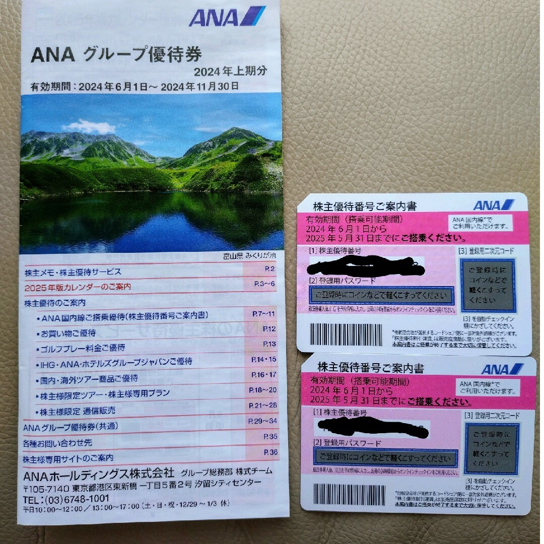 ANA(全日本空輸)(エーエヌエー(ゼンニッポンクウユ))のANA株主優待券  2枚 全日空  ana 株主優待 チケットの優待券/割引券(その他)の商品写真