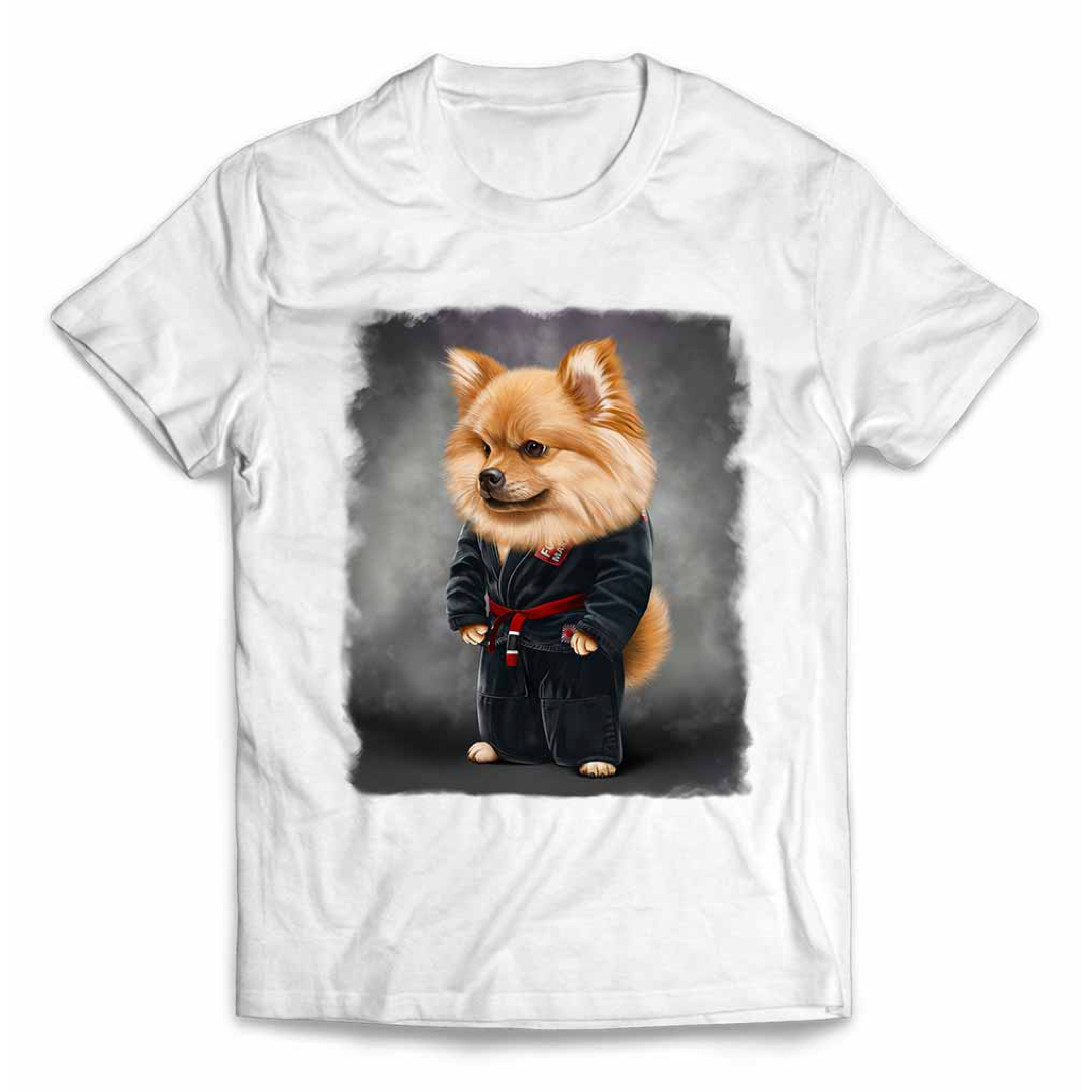 ポメラニアン いぬ 犬 柔道 柔道着 空手 筋トレ Tシャツ 半袖 メンズ メンズのトップス(Tシャツ/カットソー(半袖/袖なし))の商品写真