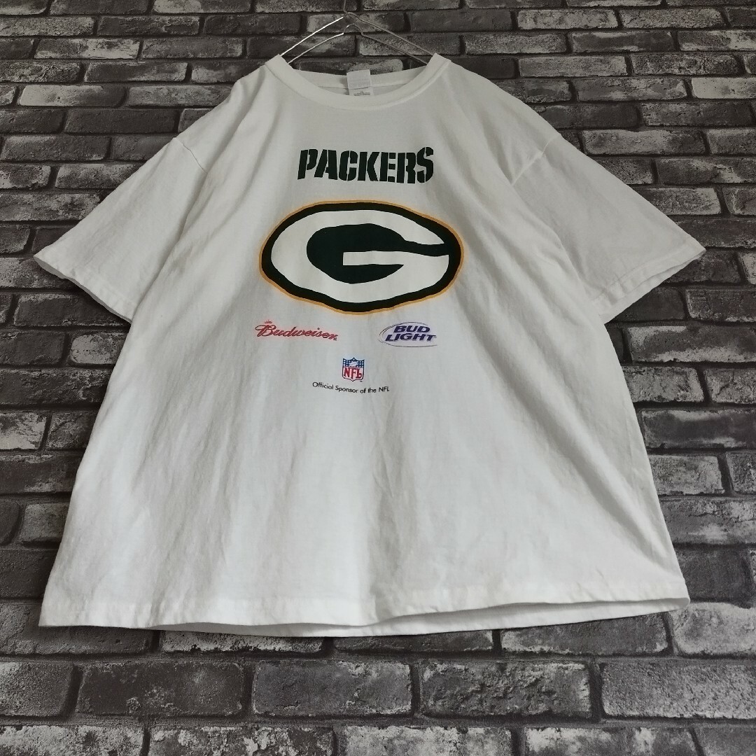 GILDAN(ギルタン)のNFLグリーンベイパッカーズビッグロゴtシャツTシャツオーバーサイズアメフト白 メンズのトップス(Tシャツ/カットソー(半袖/袖なし))の商品写真