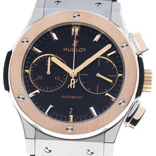 ウブロ(HUBLOT)のウブロ HUBLOT 521.NO.1181.LR クラシックフュージョン チタニウム クロノグラフ 自動巻き メンズ 美品 保証書付き_814503(腕時計(アナログ))