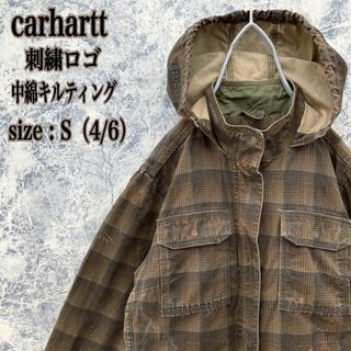 carhartt - IJ133 US古着カーハート刺繍裏地ブランドロゴカーキチェック柄中肉ジャケット