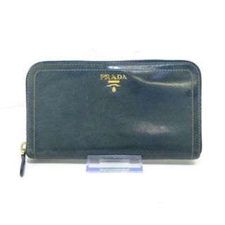 プラダ(PRADA)のPRADA(プラダ) 長財布 - グリーン ラウンドファスナー レザー(財布)