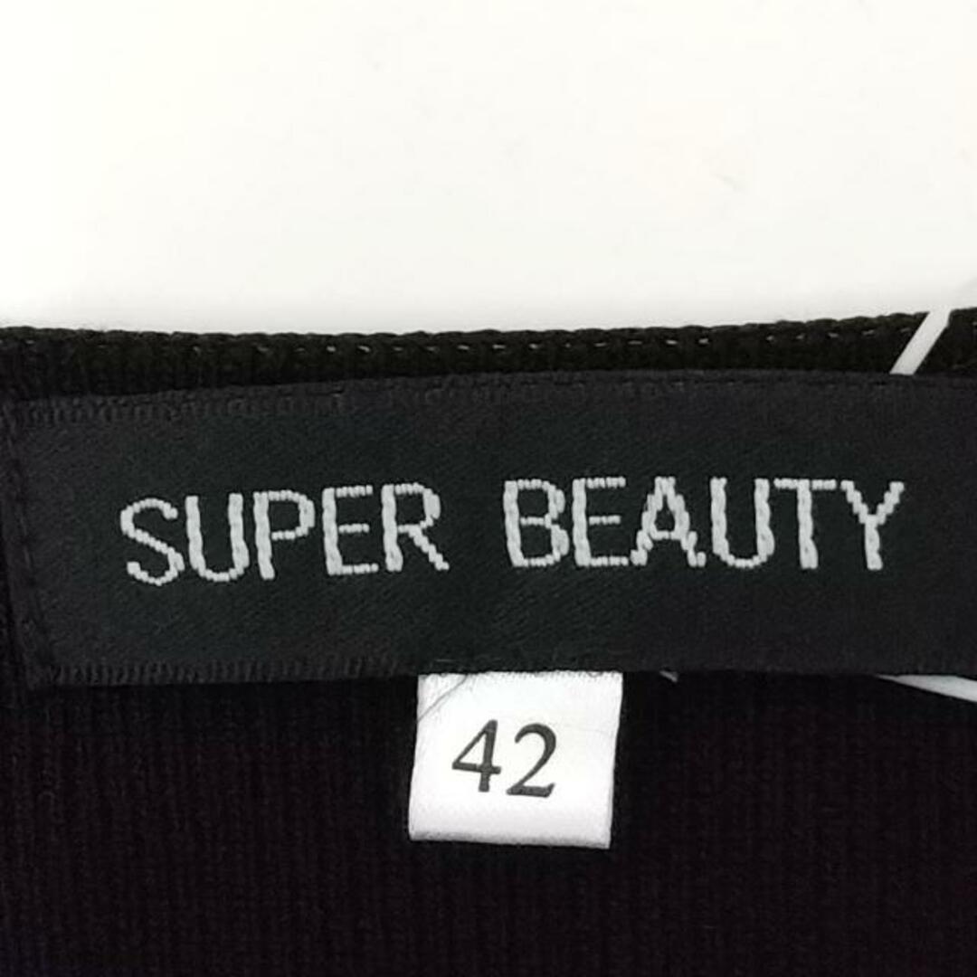 SUPERBEAUTY(スーパービューティー) 半袖カットソー サイズ42 L レディース美品  - 黒 スパンコール レーヨン、ナイロン レディースのトップス(カットソー(半袖/袖なし))の商品写真