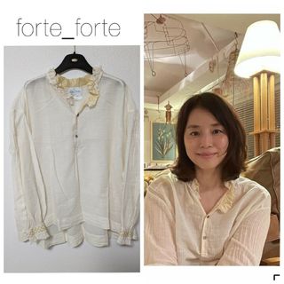 フォルテフォルテ(forte_forte)の【極美品】フォルテフォルテ　フリル襟ブラウス(シャツ/ブラウス(長袖/七分))