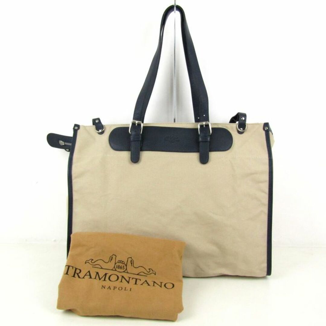 トラモンターノ トートバッグ キャンバス 肩掛け イタリア製 鞄 カバン ブランド レディース ベージュ TRAMONTANO レディースのバッグ(トートバッグ)の商品写真