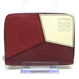 ロエベ(LOEWE)のLOEWE(ロエベ) コインケース美品  122.30WV32 ボルドー×レッド×アイボリー ラウンドファスナー レザー(コインケース)