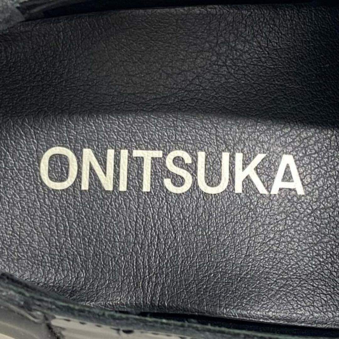 Onitsuka Tiger(オニツカタイガー)のasics Onitsuka Tiger(アシックス・オニツカタイガー) スニーカー レディース THE ONITSUKA SLIP-ON 黒×白 シャークソール/スリッポン エナメル（レザー）×ラバー レディースの靴/シューズ(スニーカー)の商品写真