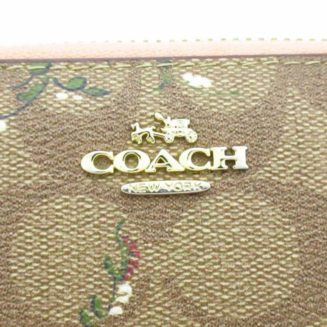 COACH(コーチ)のCOACH(コーチ) 長財布 - カーキ×ピンク×マルチ シグネチャー柄/花柄 レザー レディースのファッション小物(財布)の商品写真