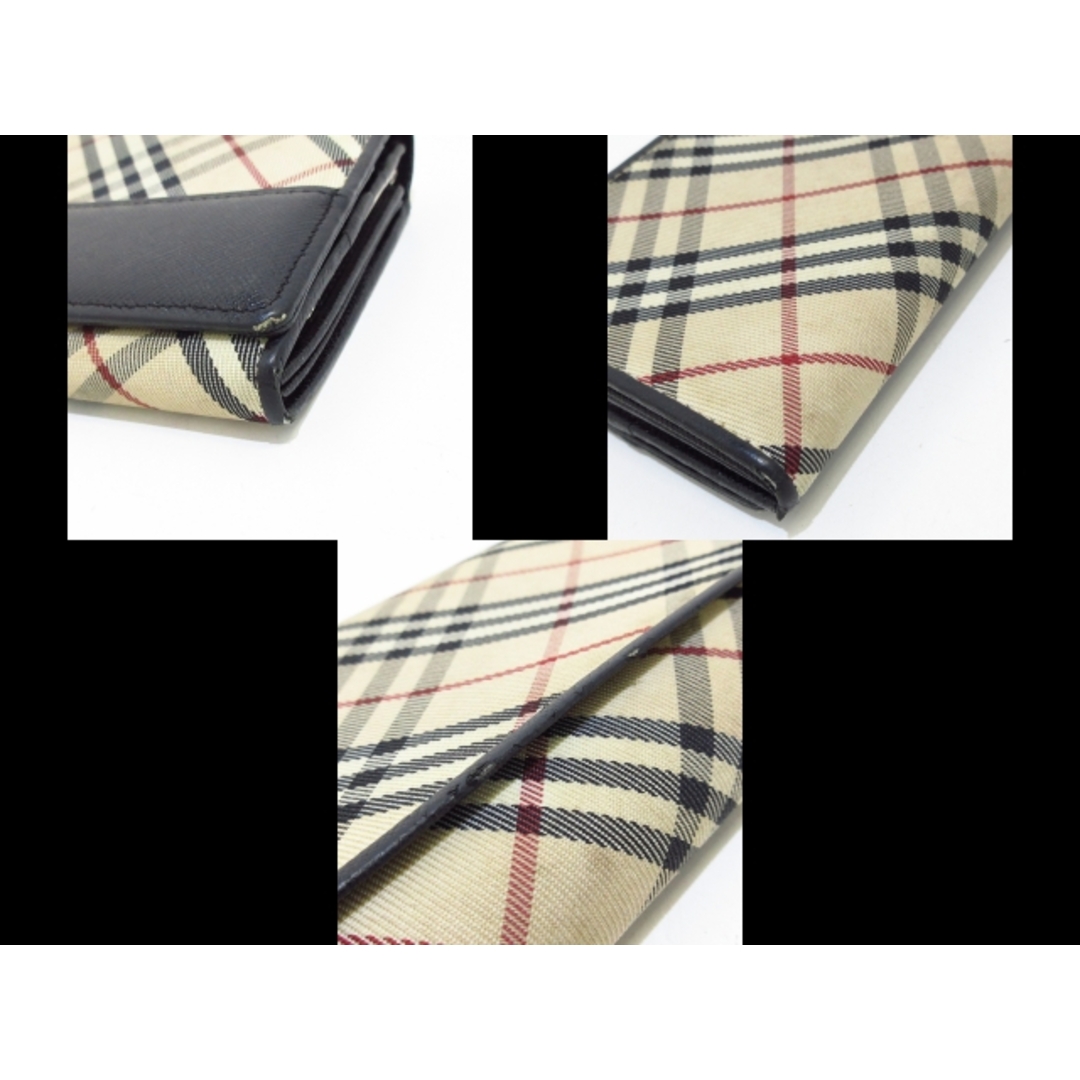 BURBERRY(バーバリー)のBurberry(バーバリー) 長財布 アイボリー×黒×レッド チェック柄 レザー×ナイロン レディースのファッション小物(財布)の商品写真